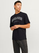 JACK & JONES Caleb Varsity Black Tee Black front view