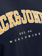JACK & JONES Caleb Varsity Tee Short Sleeve O-Neck-Navy Blazer Navy Blazer back view
