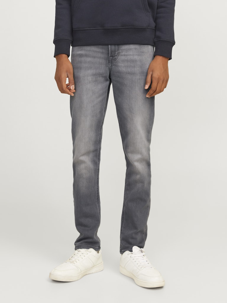 Jack Jones Youths Glenn 998 Junior Boys Grey Slim Jean Grey Denim model front view