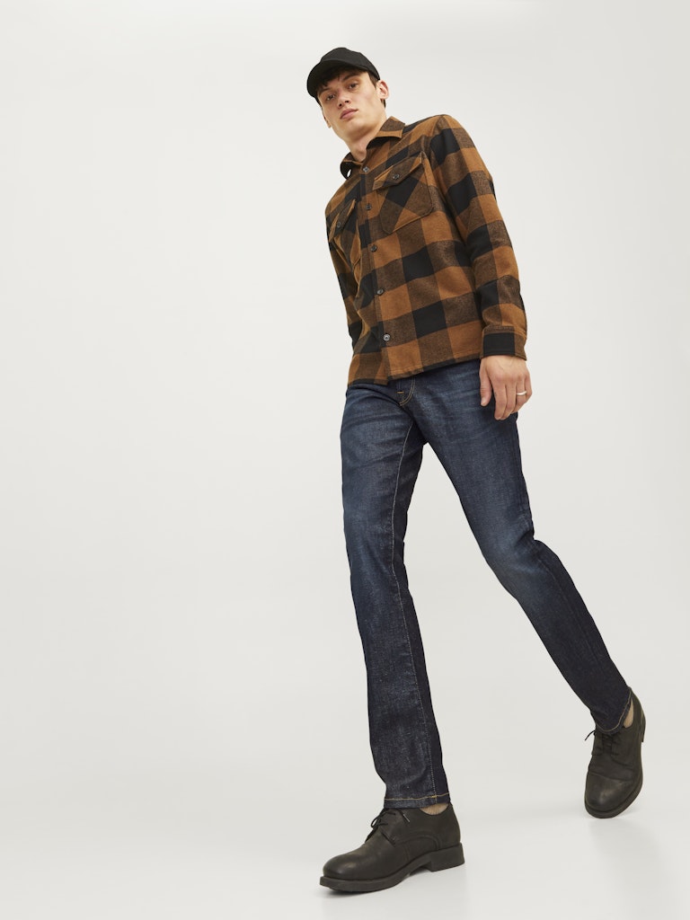 JACK & JONES Glenn Icon 919 Slim Fit Jeans BLUE DENIM model front view