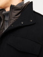 JACK JONES PREMIUM Calex Wool Blend Field Black Jacket Black flat front view