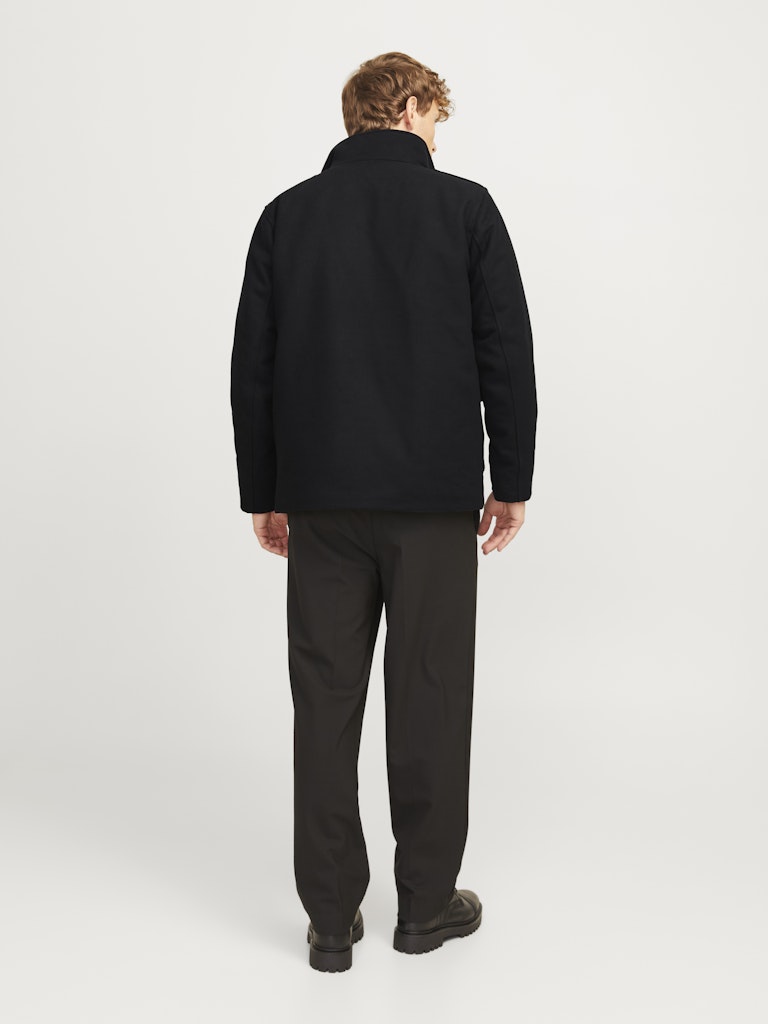 Calex Wool Blend Field Black Jacket-Back view