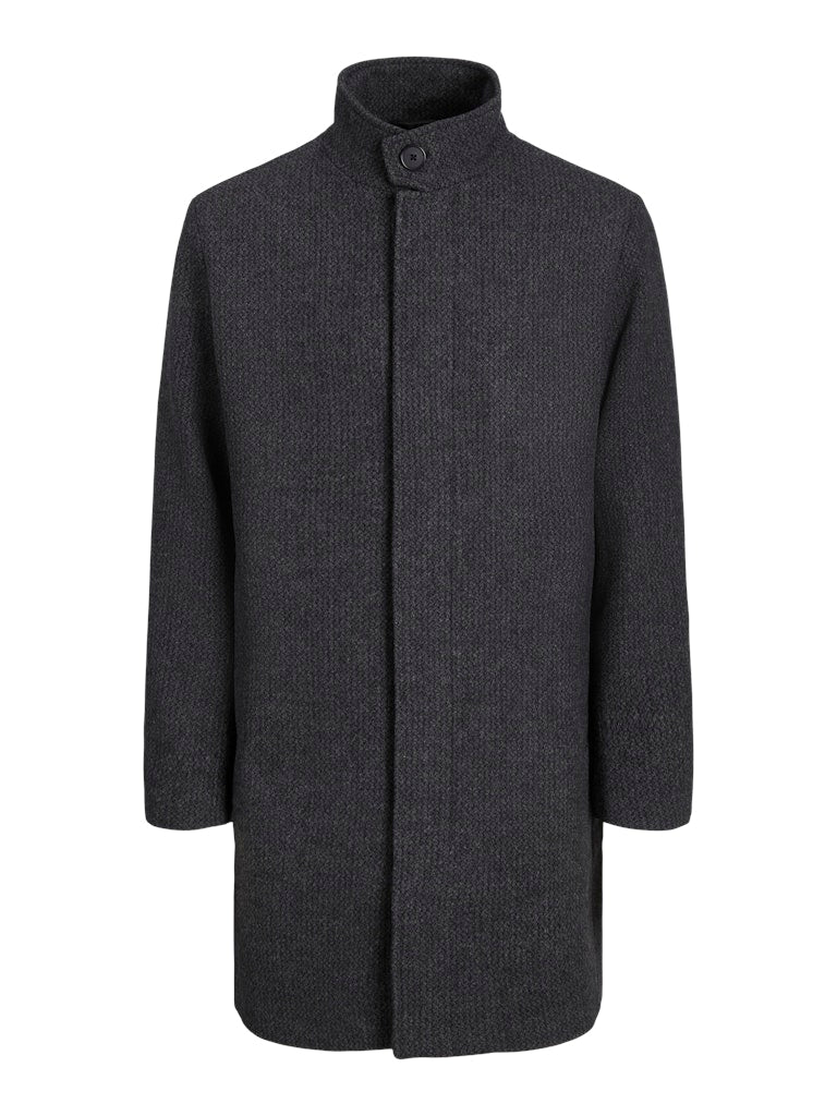 Wilson Black Structure Wool Coat-Front view