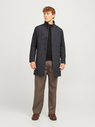 JACK JONES PREMIUM Wilson Black Structure Wool Coat Black detail view