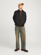 JACK JONES PREMIUM Russel Wool Blend Black Jacket BLACK model front view
