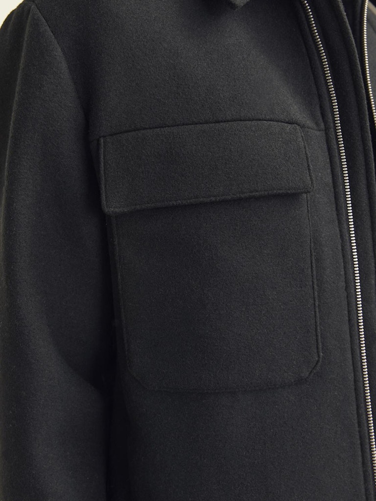 JACK JONES PREMIUM Russel Wool Blend Black Jacket BLACK side view