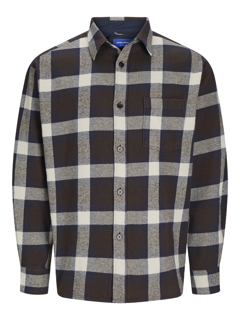 Men's Frederiksberg Flannel Shirt Long Sleeve-Ghost Front View