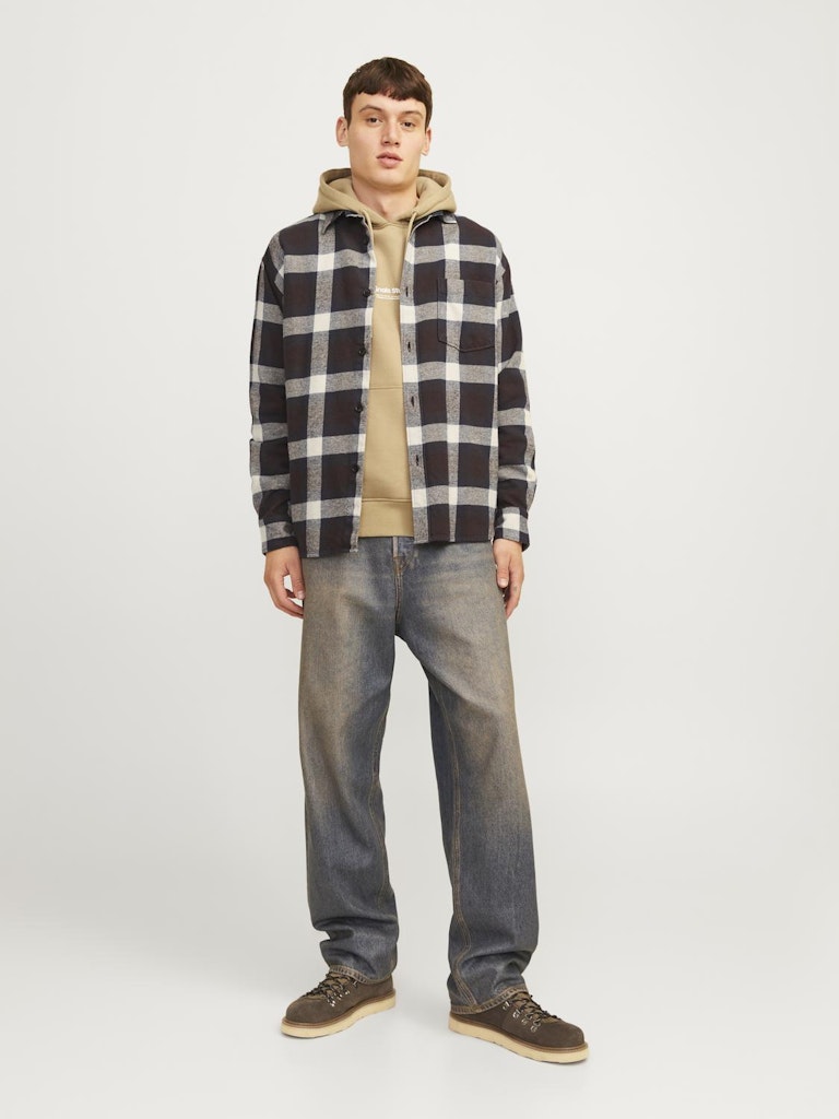 Men's Frederiksberg Flannel Shirt Long Sleeve-Model Full Front View