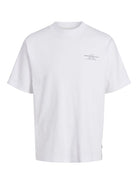 JACK JONES PREMIUM Chad Branding Short Sleeve Crew Neck Tee-Bright White Bright White flat front view