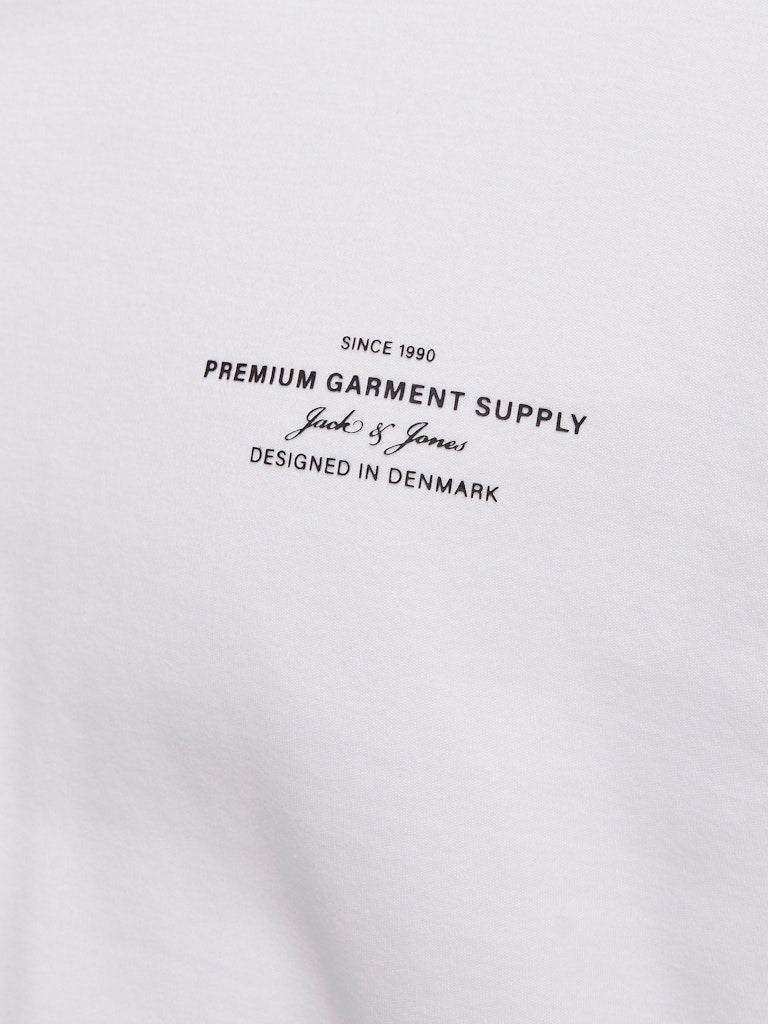 Men's Chad Branding Short Sleeve Crew Neck Tee-Bright White-Writing View