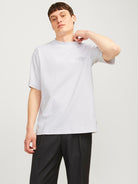 JACK JONES PREMIUM Chad Branding Short Sleeve Crew Neck Tee-Bright White Bright White front view