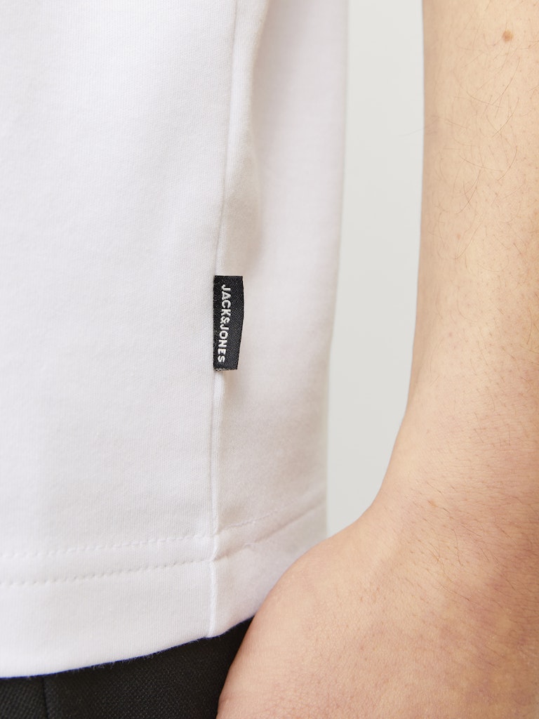 Men's Chad Branding Short Sleeve Crew Neck Tee-Bright White-Tab Logo View