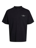 JACK JONES PREMIUM Chad Branding Tee-Black Black back view
