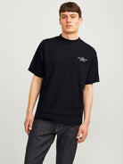 JACK JONES PREMIUM Chad Branding Tee-Black Black front view