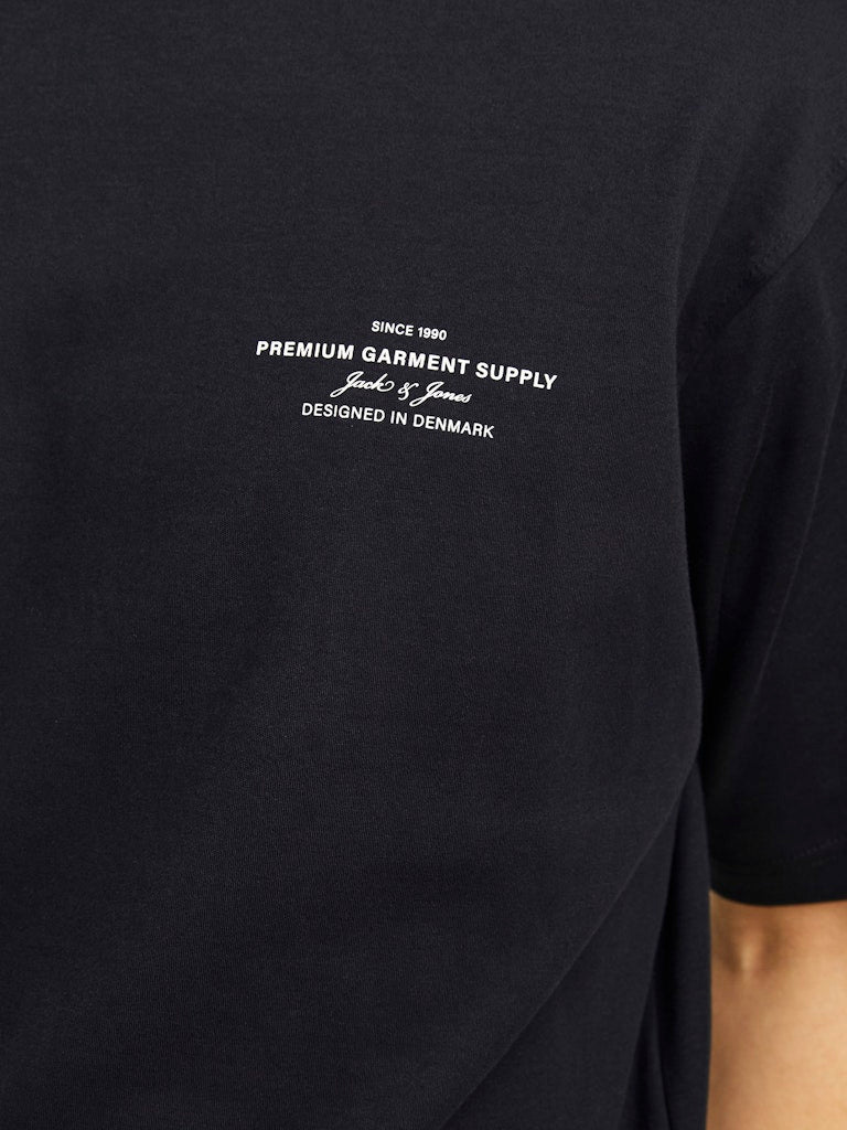 Blachad Branding Short Sleeve Crew Neck Tee-Black-Print Detail
