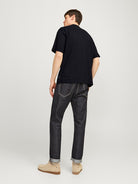 JACK JONES PREMIUM Chad Branding Tee-Black Black model front view