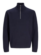 Milano Stitch Half Zip Knit-Night Sky-Front view