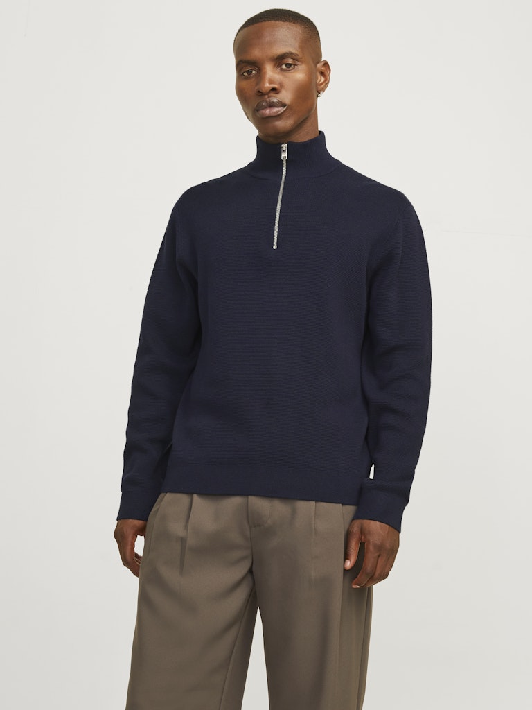 Milano Stitch Half Zip Knit-Night Sky