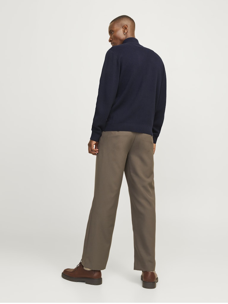 Milano Stitch Half Zip Knit-Night Sky-Back view