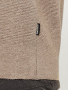 JACK JONES PREMIUM Milano Stitch Half Zip Knit-Greige Greige flat front view