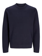 JACK & JONES PREMIUM Milano Stitch crew-neck knit in Night Sky front product view