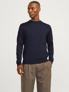 JACK & JONES PREMIUM Milano Stitch knit in Night Sky front model view