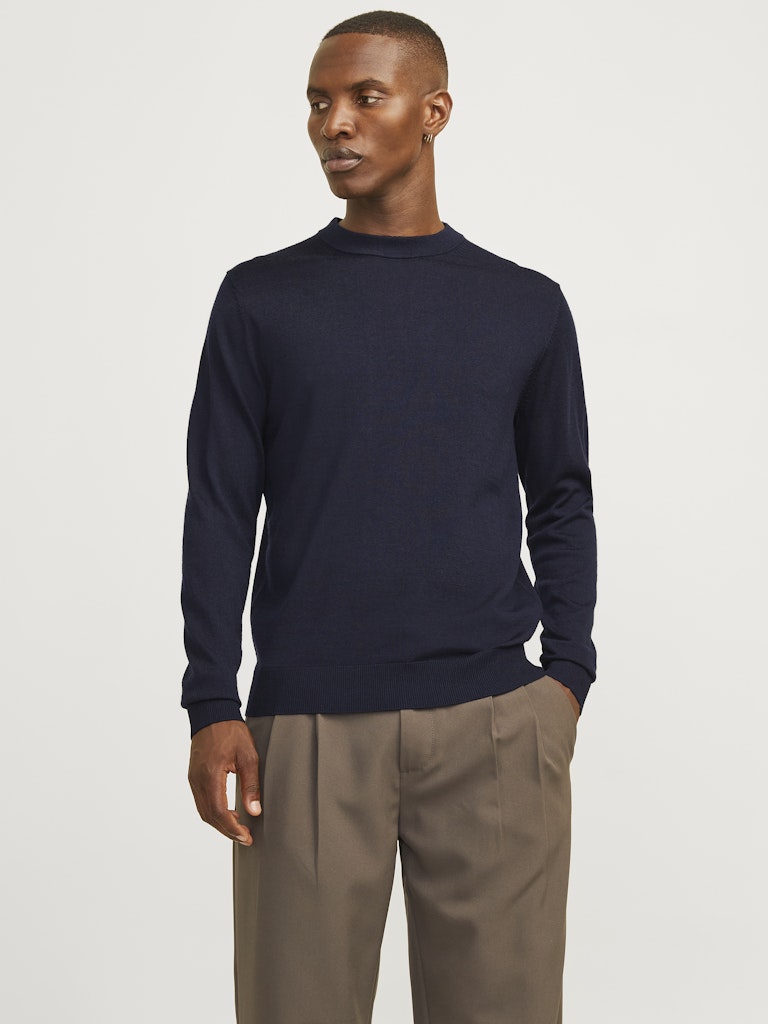 JACK & JONES PREMIUM Milano Stitch knit in Night Sky front model view