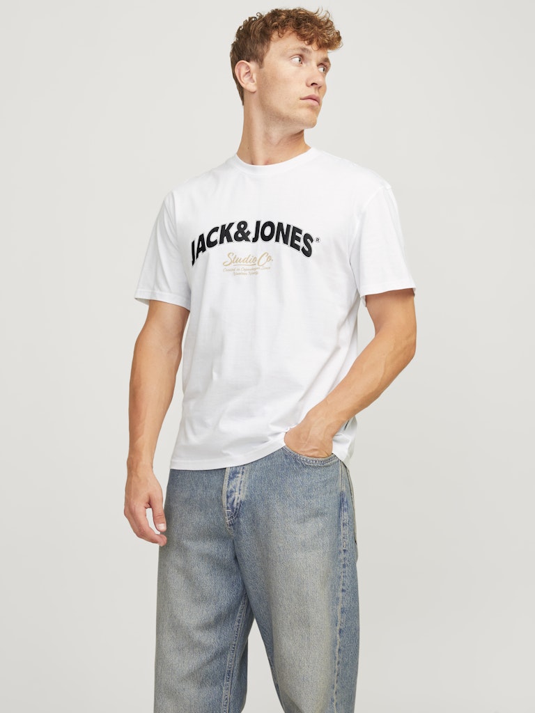 Bronx Arch Big Crew Neck Tee-Bright White