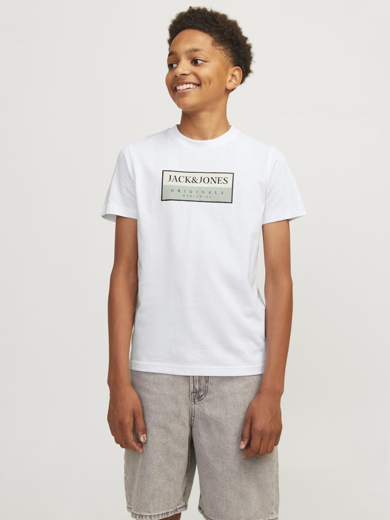 Frederiksberg Box Tee Junior-Bright White-Model Front View