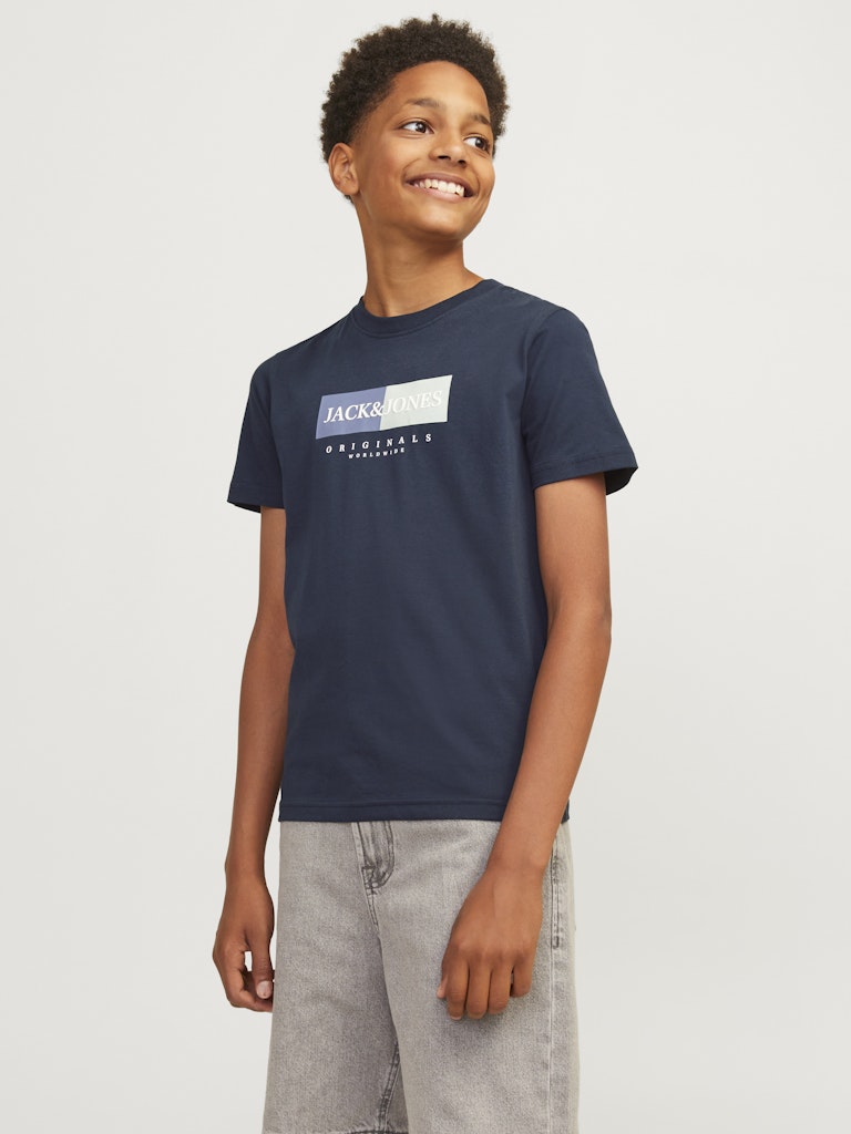 Frederiksberg Box Tee Junior-Sky Captain-Model Front View