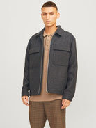 JACK JONES PREMIUM Russel Wool Blend Black/Houndstooth Jacket BLACK/HOUNDSTOOTH front view