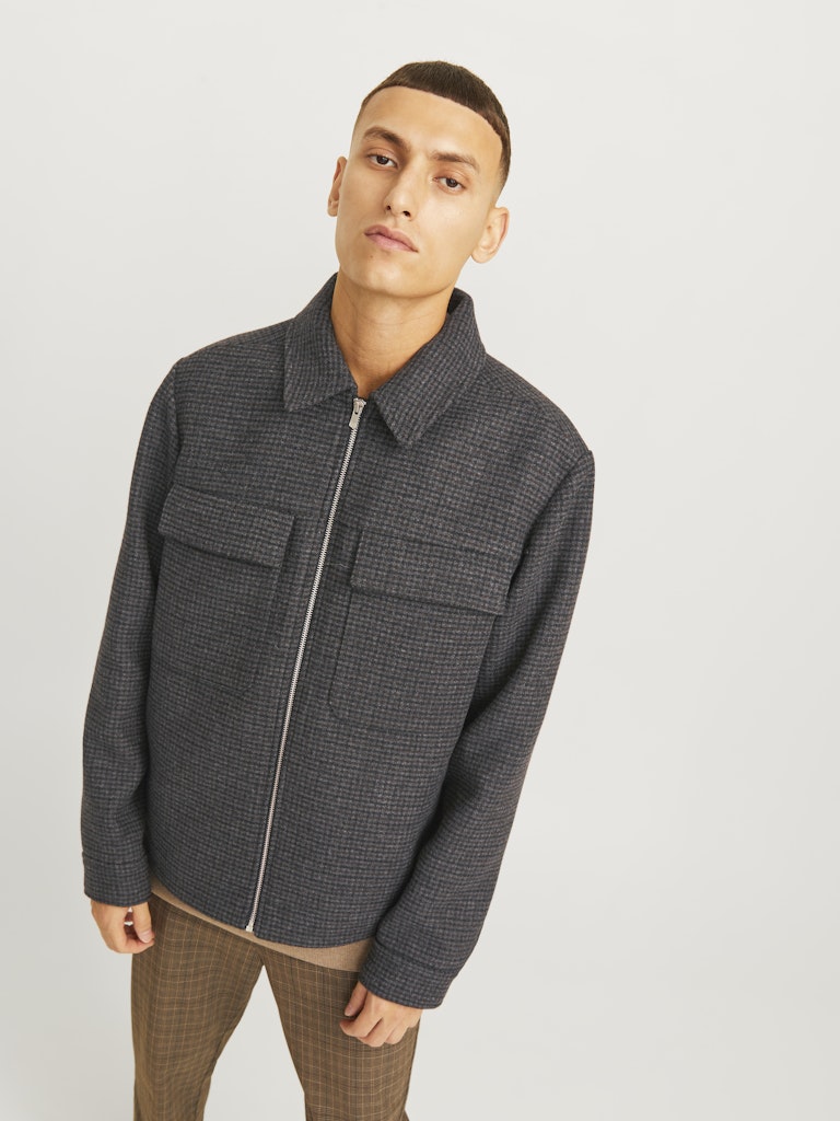 Russel Wool Blend Black/Houndstooth Jacket-Creative view