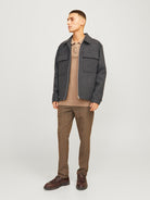 JACK JONES PREMIUM Russel Wool Blend Black/Houndstooth Jacket BLACK/HOUNDSTOOTH model front view