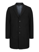 JACK & JONES Harrison Black Wool Coat BLACK side view