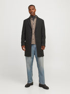 JACK JONES PREMIUM Raymond Melange Solid Overshirt -Greige Greige detail view