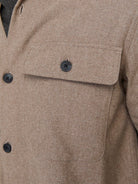 JACK JONES PREMIUM Raymond Melange Solid Overshirt -Greige Greige alternate view