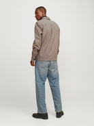 JACK JONES PREMIUM Raymond Melange Solid Overshirt -Greige Greige model front view