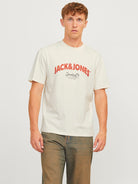 JACK JONES ORIGINALS Bronx Arch Big Crew Neck Tee-Antique White Antique White front view