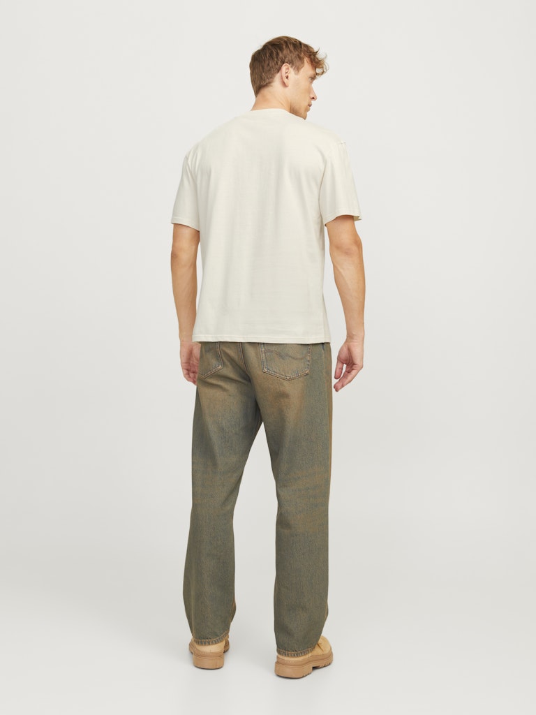 JACK JONES ORIGINALS Bronx Arch Big Crew Neck Tee-Antique White Antique White detail view