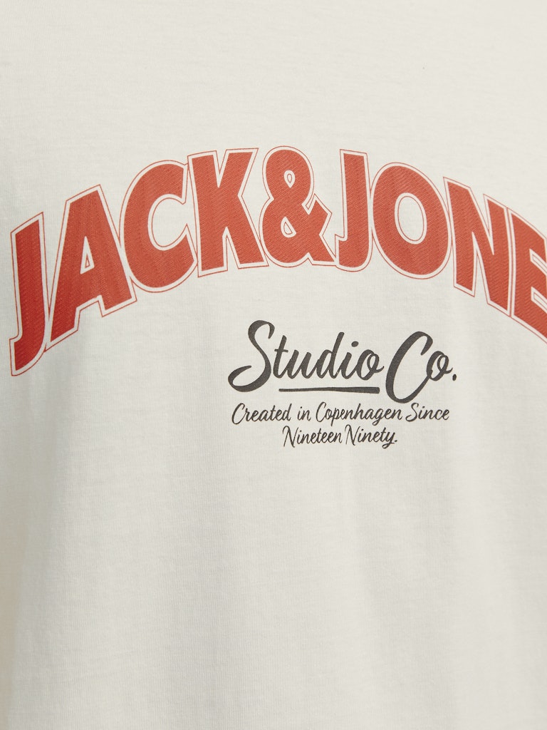 JACK JONES ORIGINALS Bronx Arch Big Crew Neck Tee-Antique White Antique White side view