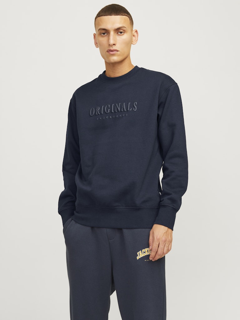 Men's Frederiksberg Sweat Crew Neck-Sky Captain-Model Front View