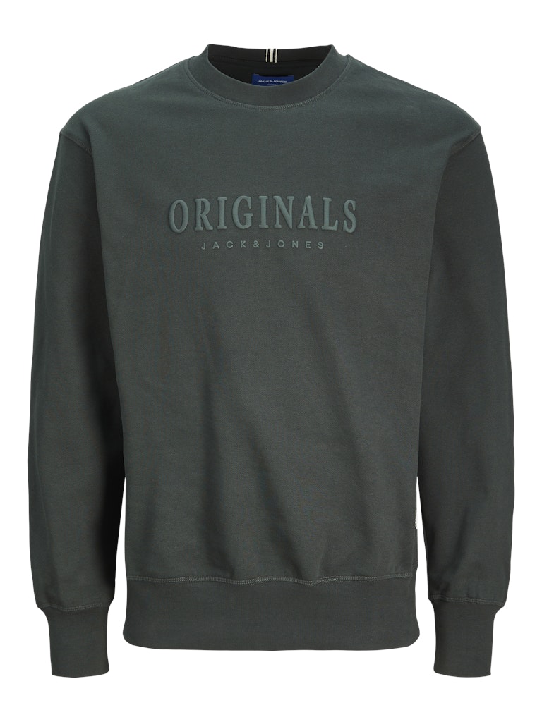 Men;s Frederiksberg Sweat Crew Neck-Forest River-Ghost Front View