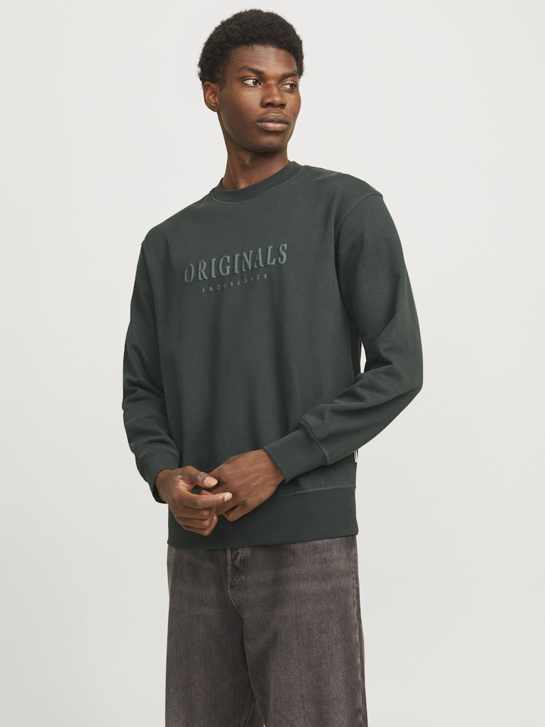 Men;s Frederiksberg Sweat Crew Neck-Forest River-Model Front View