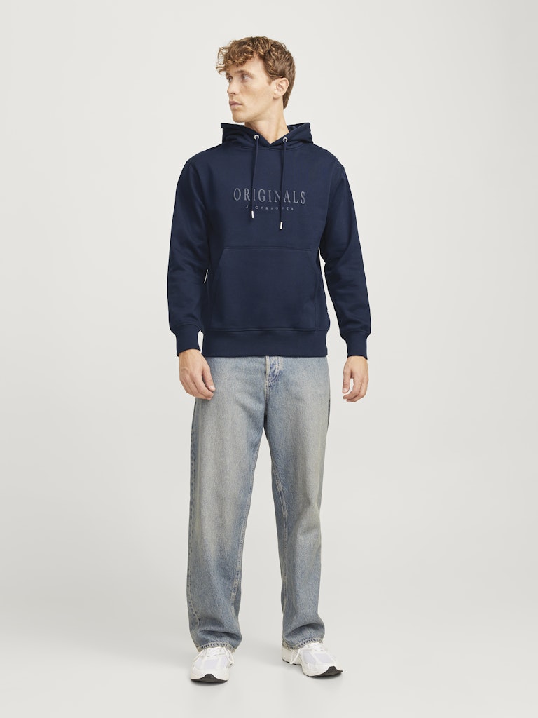 Frederiksberg Navy Over Head Hoodie-Full front view