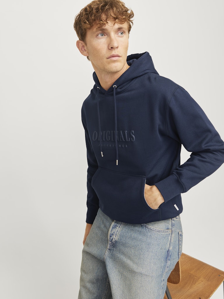 Frederiksberg Navy Over Head Hoodie-Side view