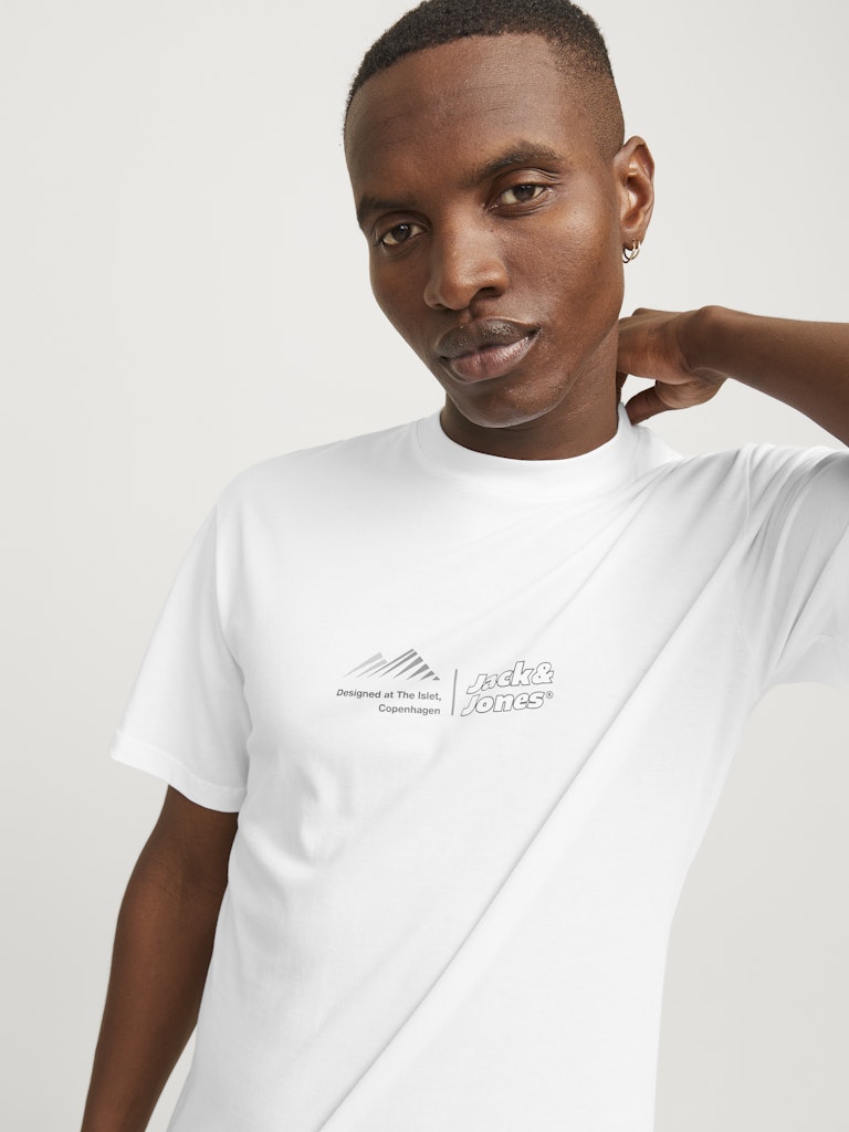 JACK JONES CORE Lima Logo Bright White Tee Bright White back view