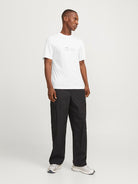 JACK JONES CORE Lima Logo Bright White Tee Bright White model front view