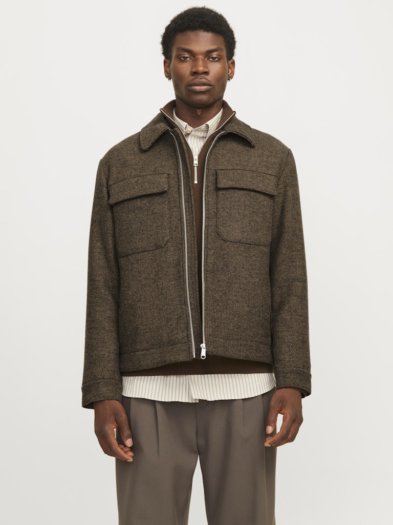 Russel Wool Blend Jacket -Nuthatch