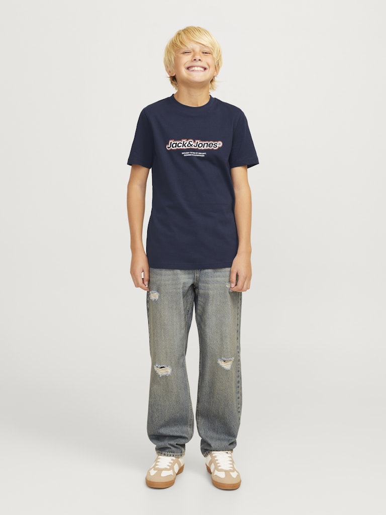 Vesterbro Newton Tee Short Sleeve Junior-Sky Captain-Model Full Front View