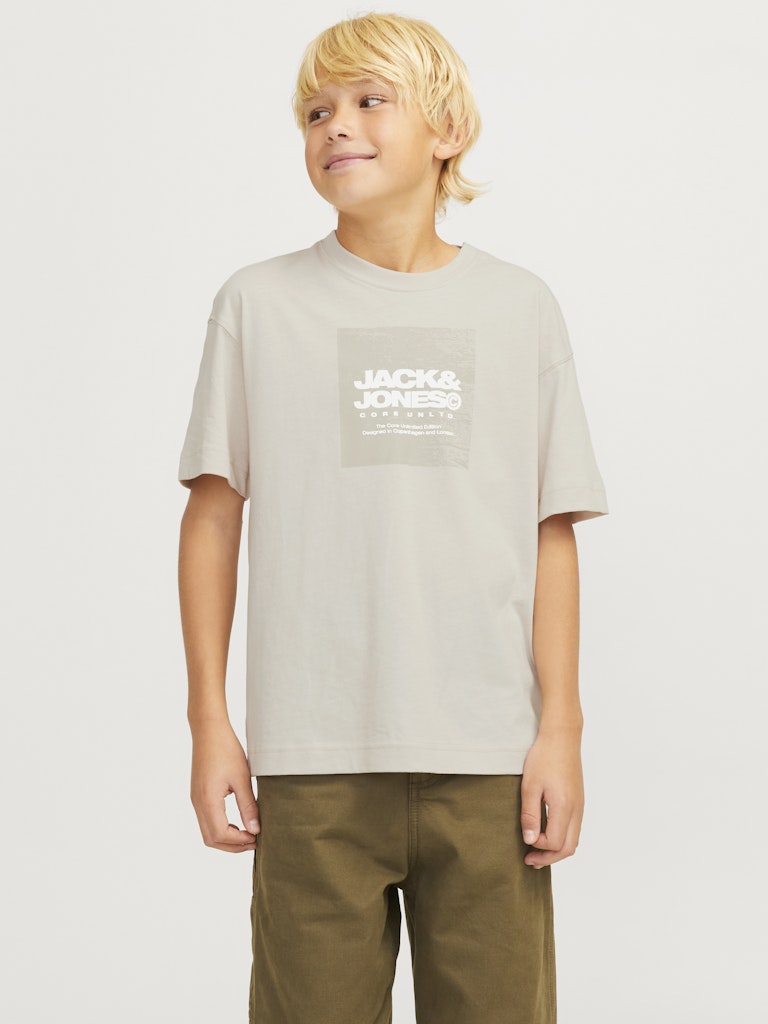 Aero Front Print Tee Short Sleeve Crew Junior-Moonbeam-Model Front View